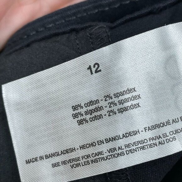 Gloria Vanderbilt Mid Rise Black Chino Shorts Womens Size 12 d0058 - Picture 5 of 8